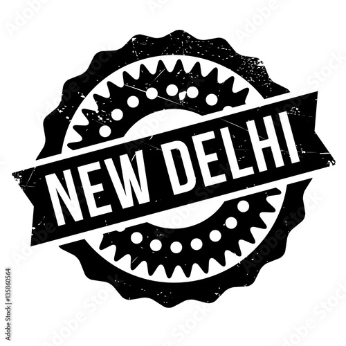 New Delhi stamp. Grunge design with dust scratches. Effects can be easily removed for a clean, crisp look. Color is easily changed.