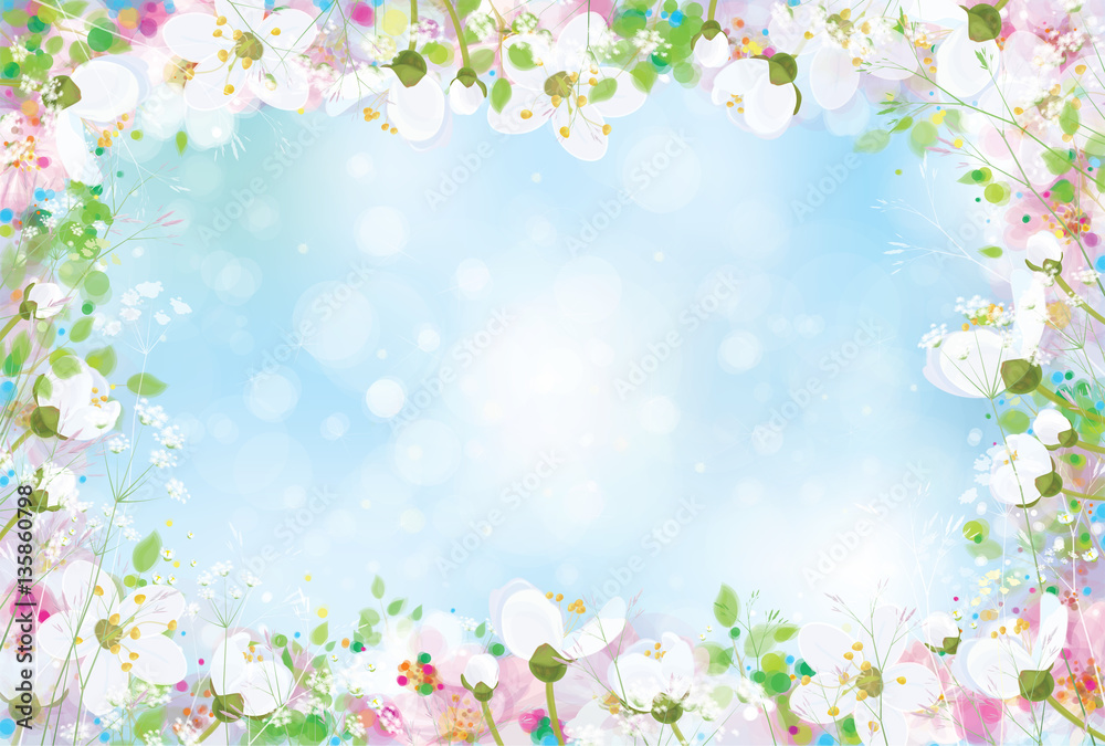 Vector spring floral background.