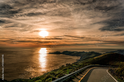 Coastal sunset drive