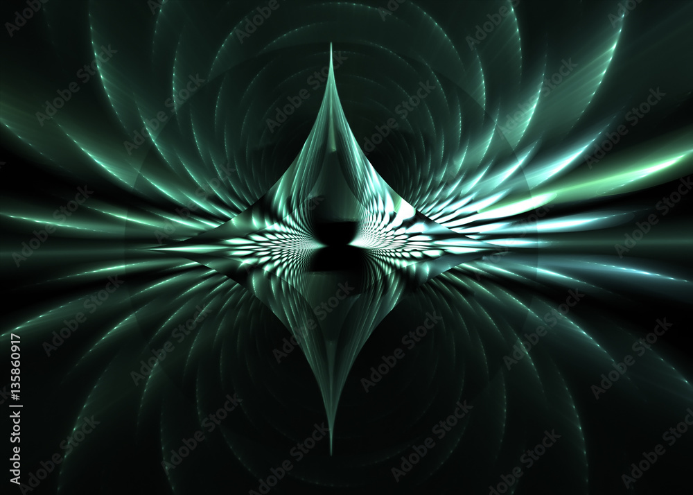 Naklejka premium Fractal Abstract Winged Background - Fractal Art