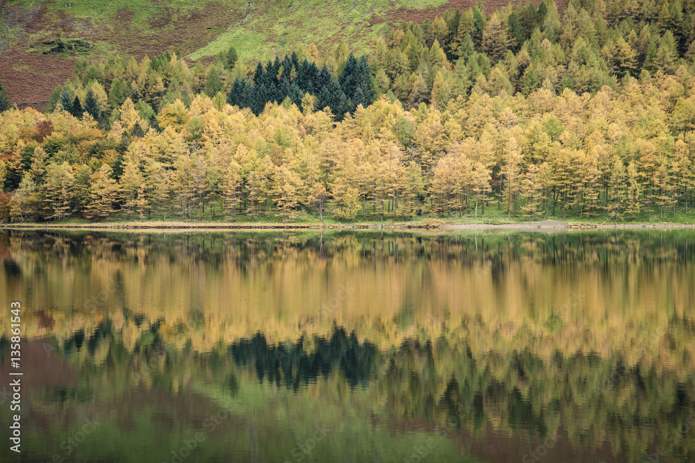 Beautiful Autumn Fall landscape image of Lake Buttermere in Lake Beautiful Autumn Fall landscape image of Lake Buttermere in Lake