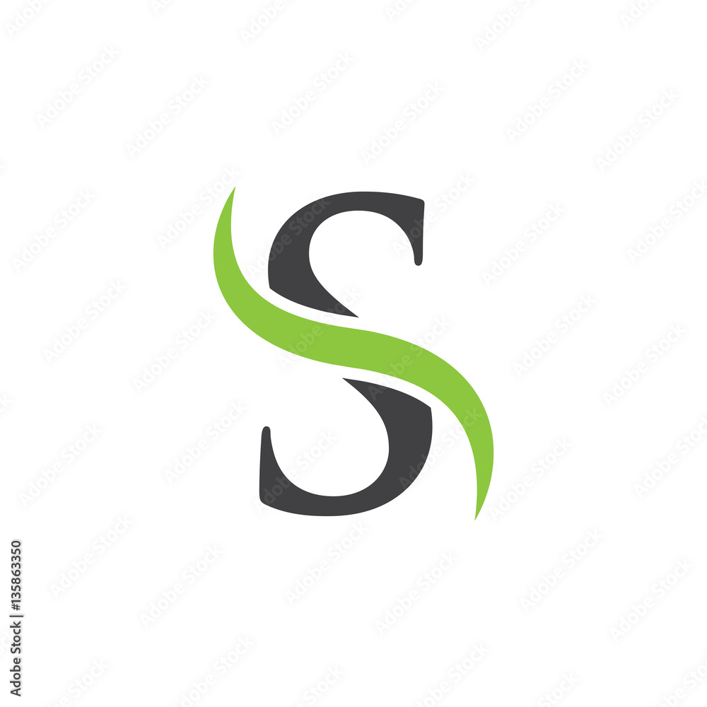 initial letter logo with swoosh green black initial letter logo with swoosh green black