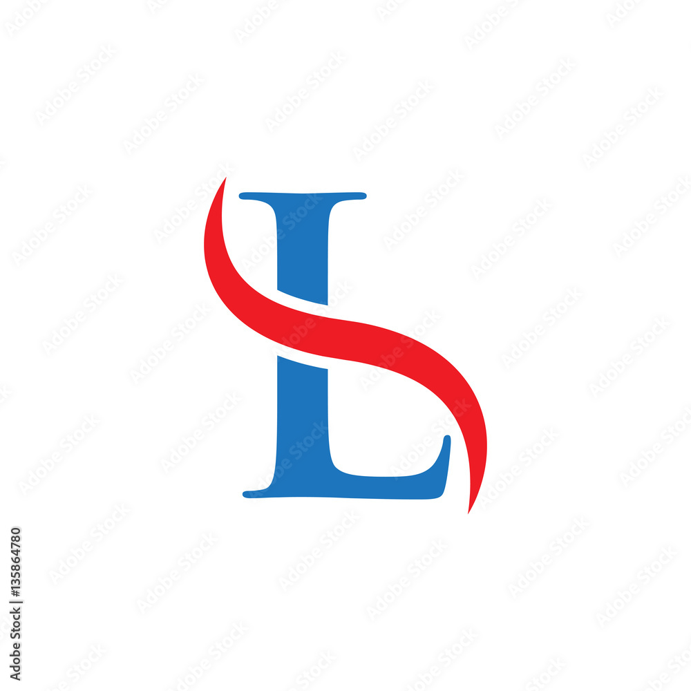 initial letter logo with swoosh red blue initial letter logo with swoosh red blue
