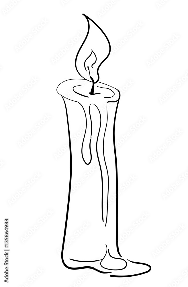 Burning Candle Stock Vector Adobe Stock Burning Candle Stock Vector Adobe Stock