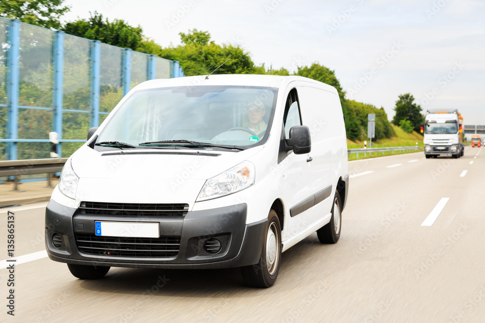 Delivery Van on Highway