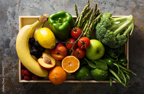 Fototapeta Naklejka Na Ścianę i Meble -  Fresh colorful vegetables and fruits