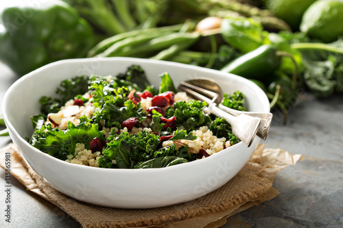 Healthy kale and quinoa salad photo