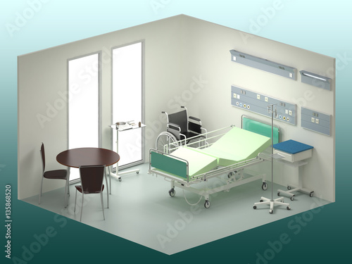 Hospital room isometric