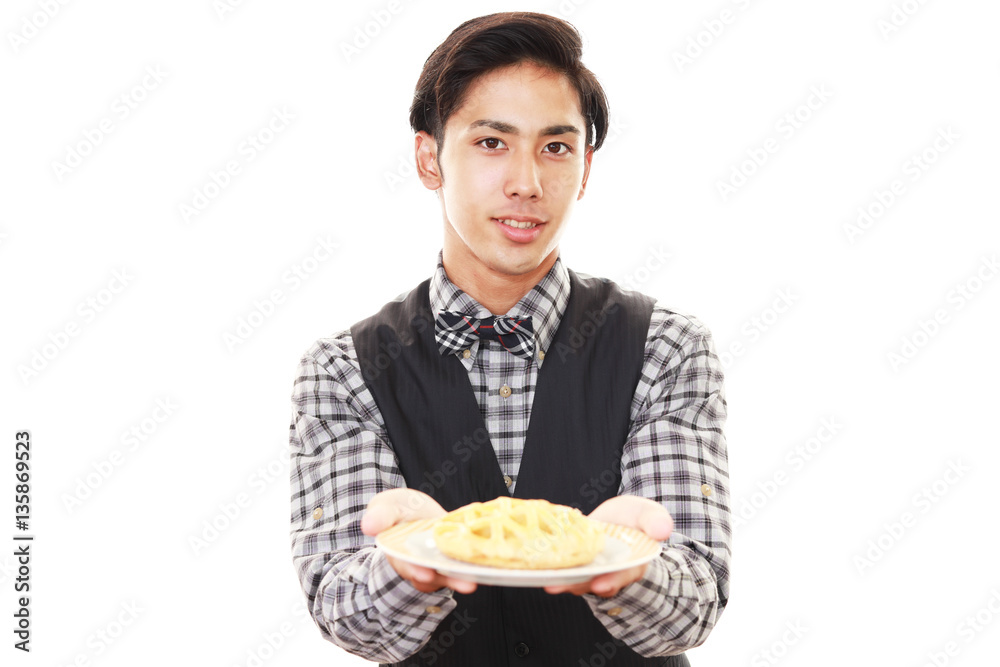 笑顔のウェイター
