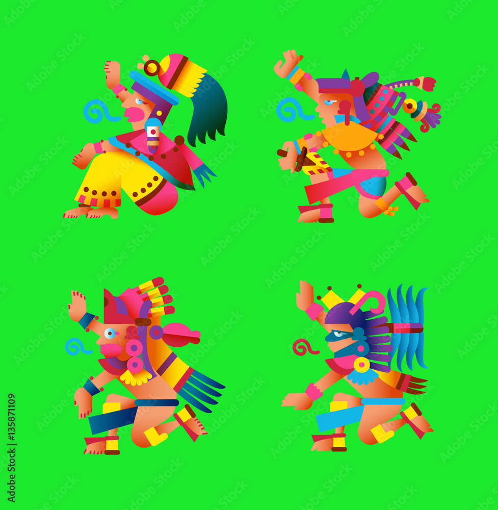 flat style aztec element collection flat style aztec element collection