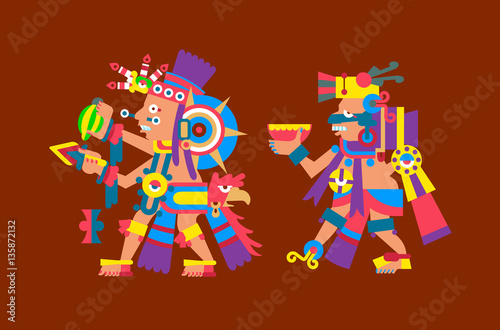 flat style aztec element collection