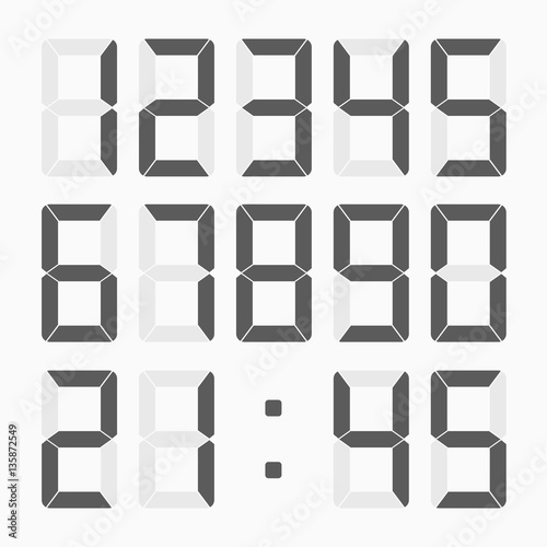 Calculator digital numbers set.