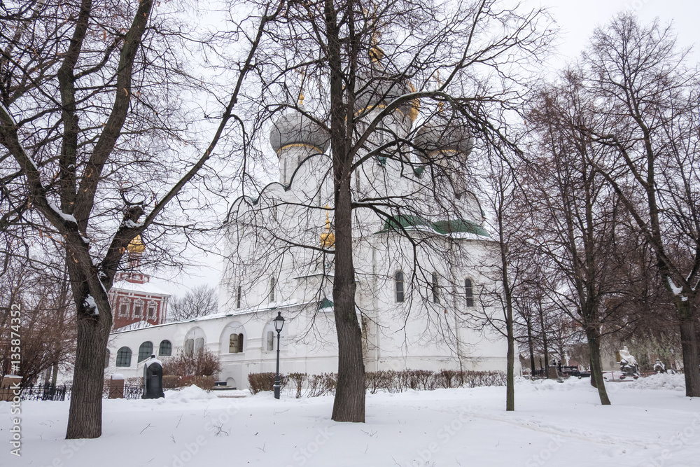 Novodevichy Convent, the best-known cloister of Moscow, Russia and was proclaimed a UNESCO World Heritage Site. Full of snow in winter. Novodevichy Convent, the best-known cloister of Moscow, Russia and was proclaimed a UNESCO World Heritage Site. Full of snow in winter.