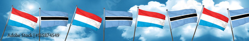 Luxembourg flag with Botswana flag, 3D rendering