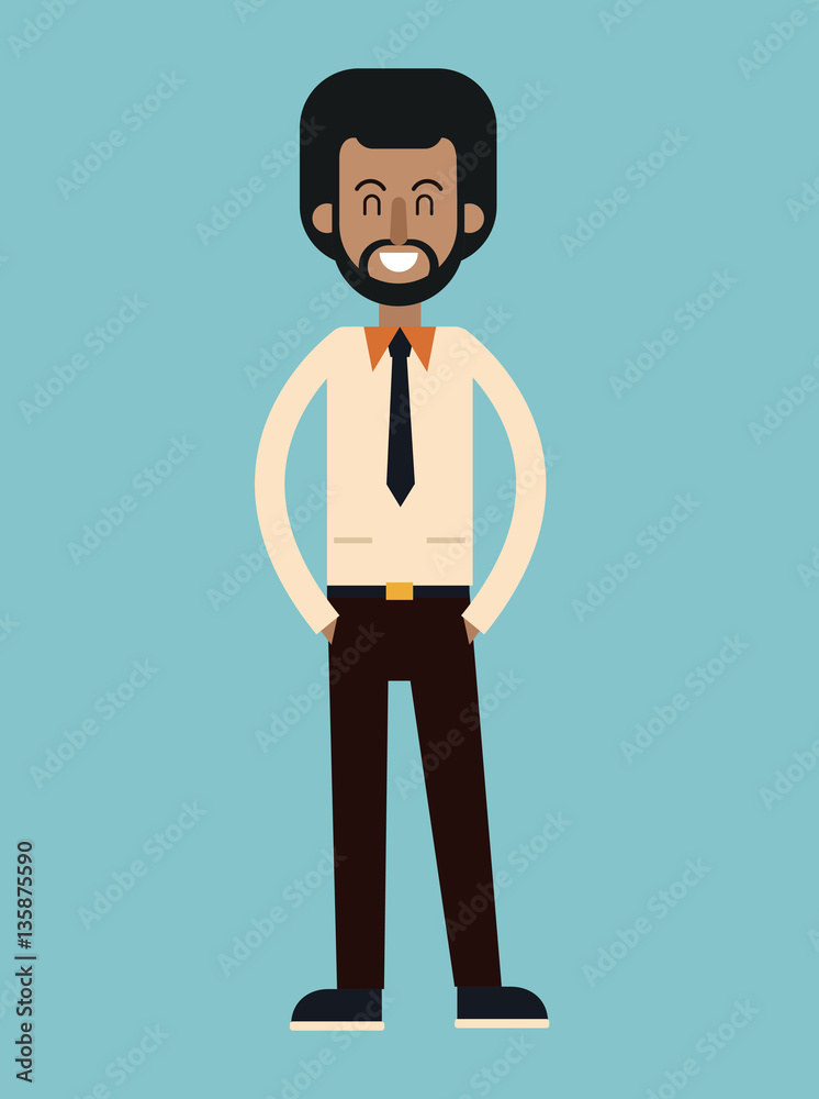 afro american man beard with tie shirt smiling vector illustration eps 10 afro american man beard with tie shirt smiling vector illustration eps 10