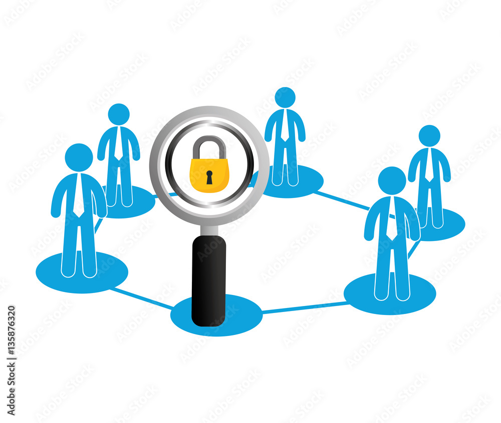 people connections lock network icon, vector illustration people connections lock network icon, vector illustration