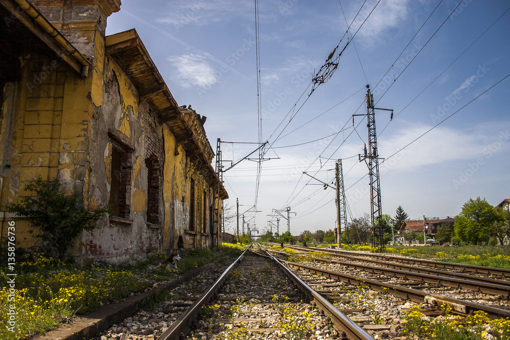 Naklejka premium train-station