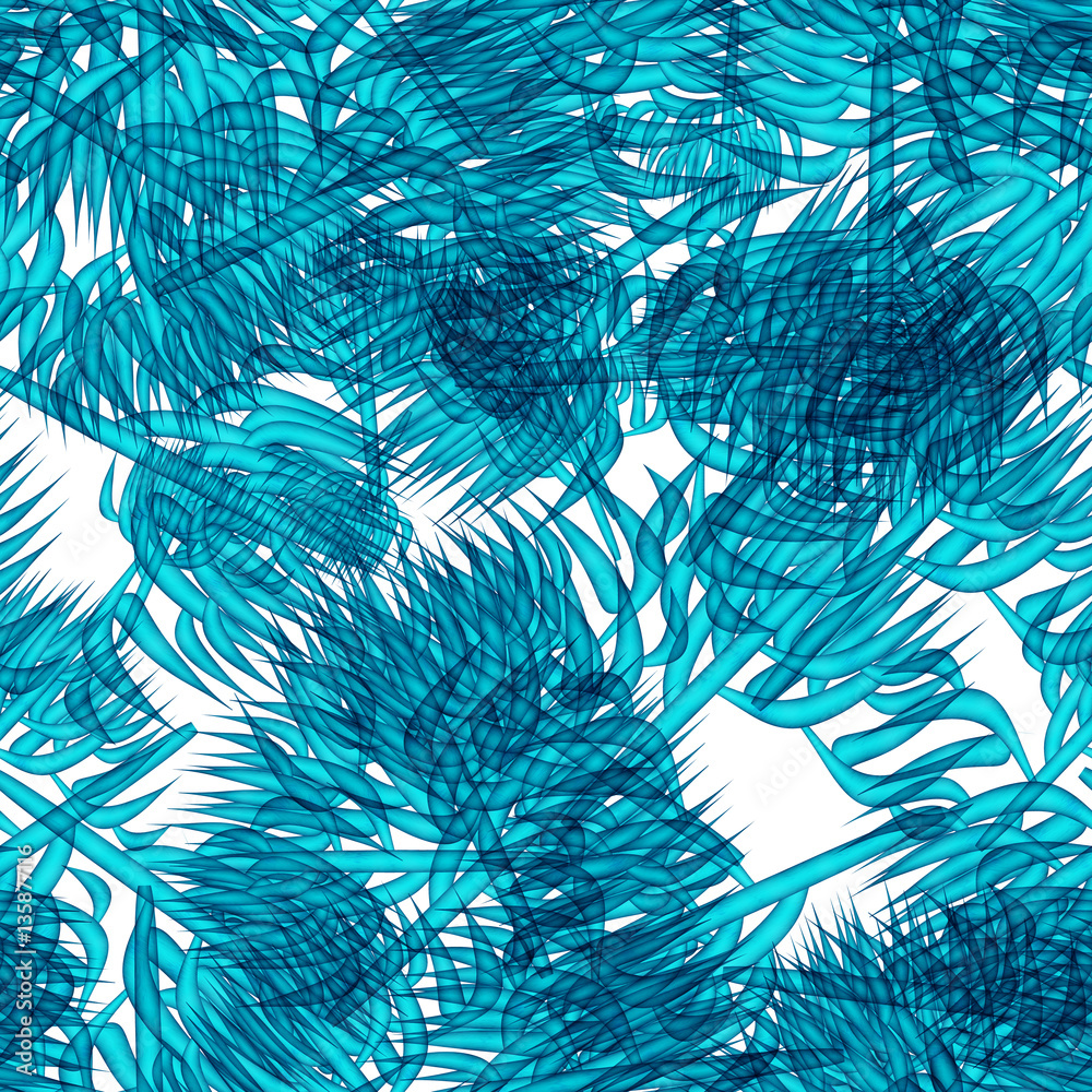 Naklejka premium Continuous pattern with bright seaweed