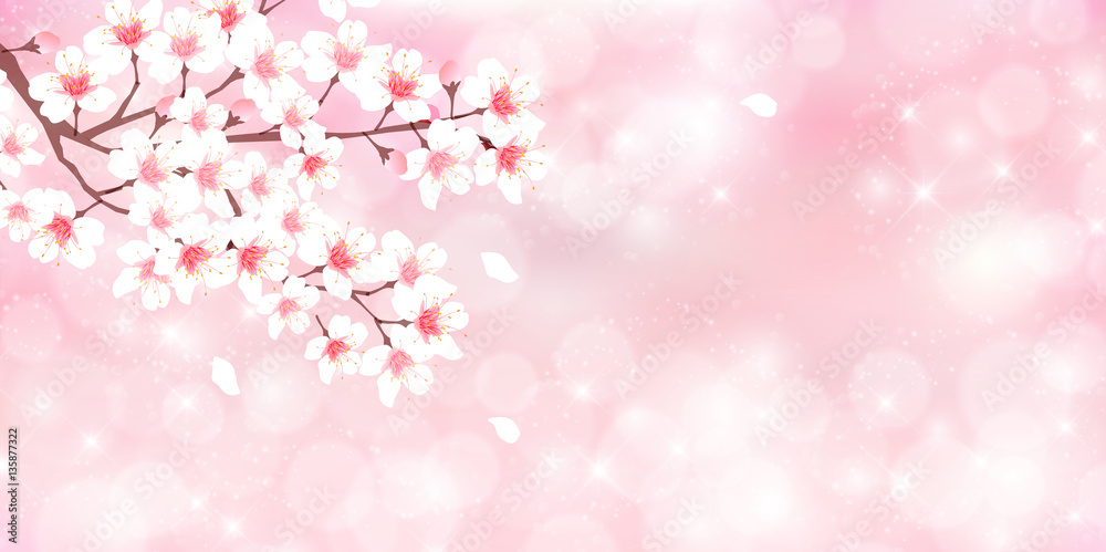 桜 さくら 桜の花 桜の木 空 木 春 花 風景 アイコン ピンク 満開 花見 花びら 自然 白 かわいい きれい ベクター イラスト 素材 Stock ベクター Adobe Stock
