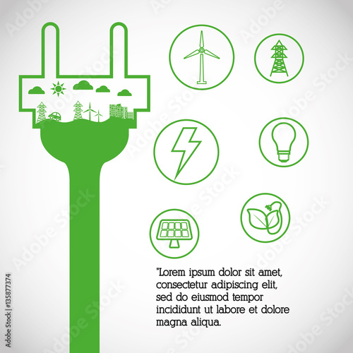 ecology and energy care icon imaage, vector illustration photo