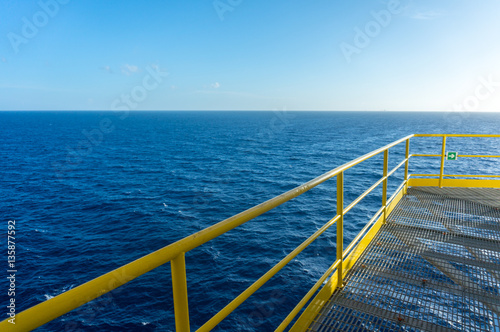 Sea view from offshore jackup drilling rig. © HADAPI