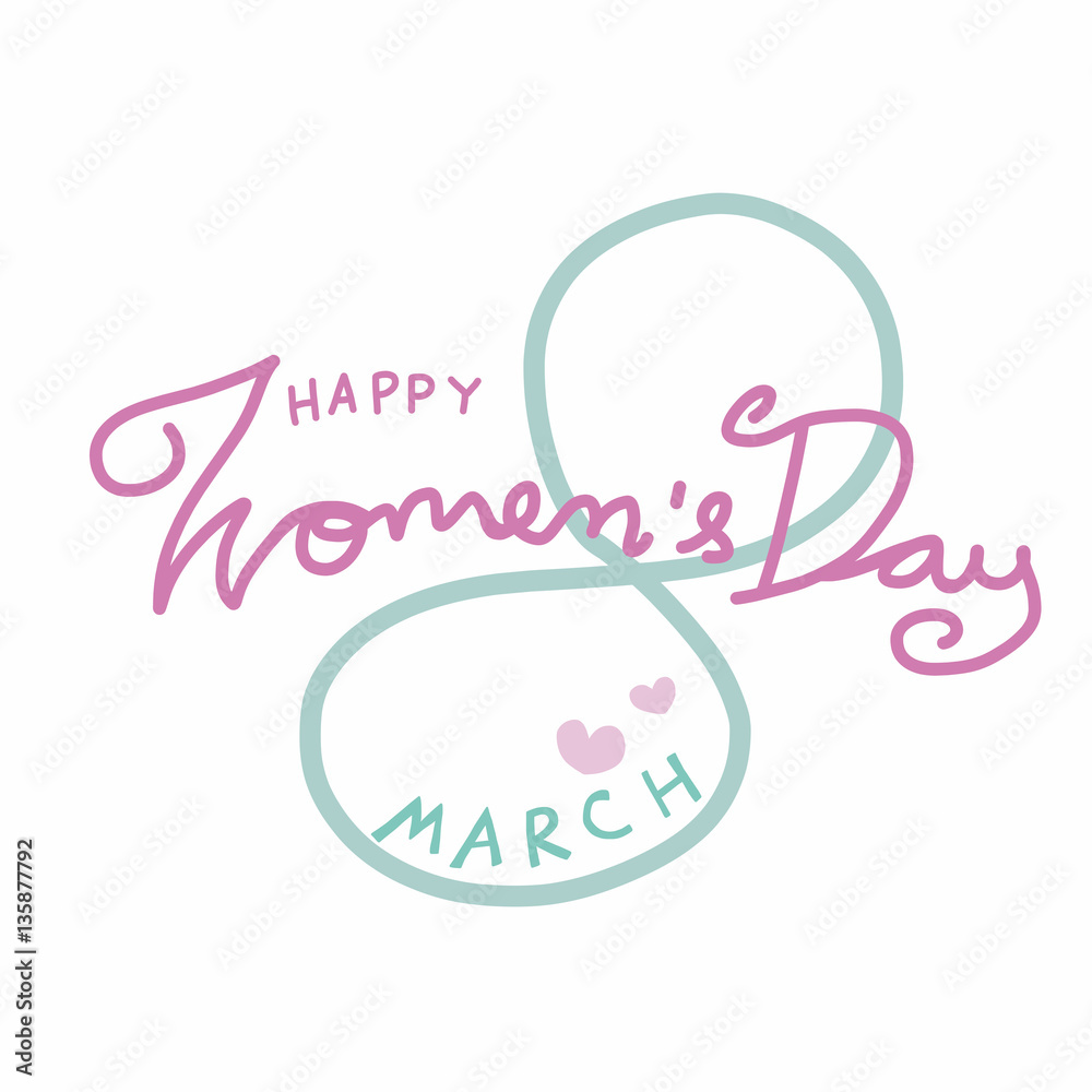 International women day 8 march word illustration