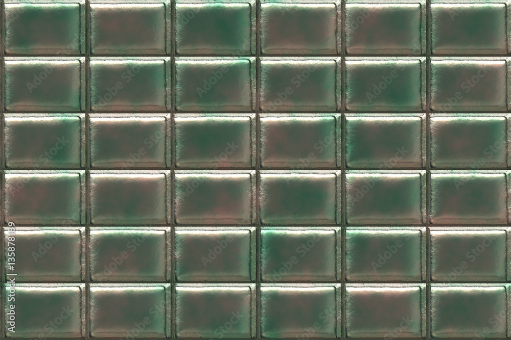 Wide continuous pattern of  metal tiles