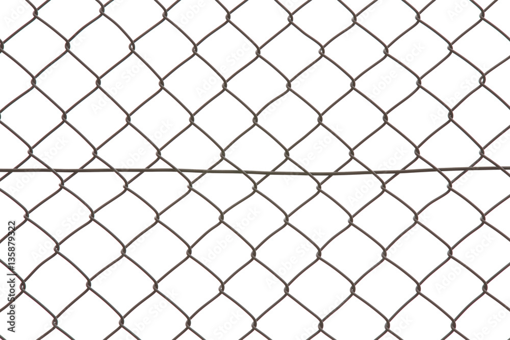 Fototapeta premium Wire mesh metal isolated on a white background