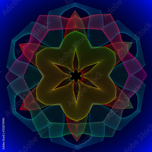 Glowing waved mandala -  vector illustration