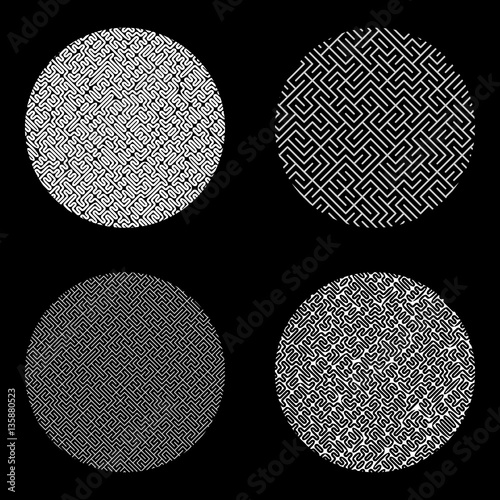Maze Circles for Design Project  - vector illustration