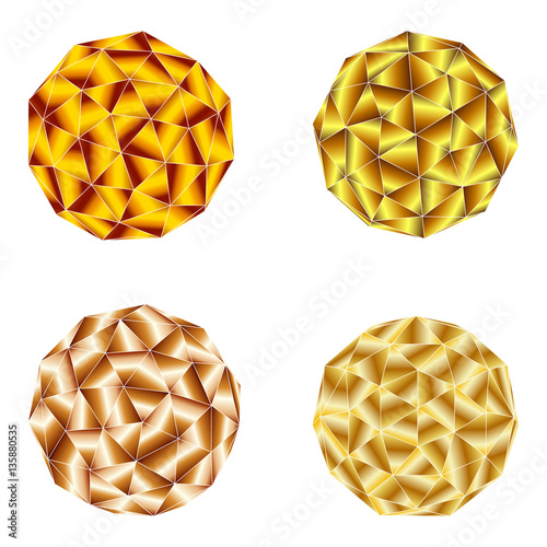 Set  of polyhedrons - vector illustration 