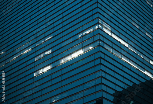 Office building exterior in the late evening