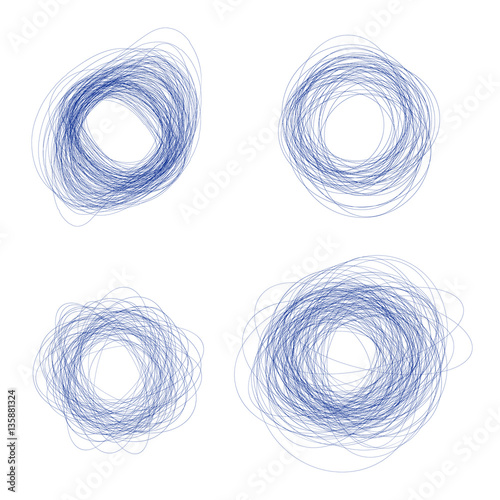Set of round doodle   - vector illustration 