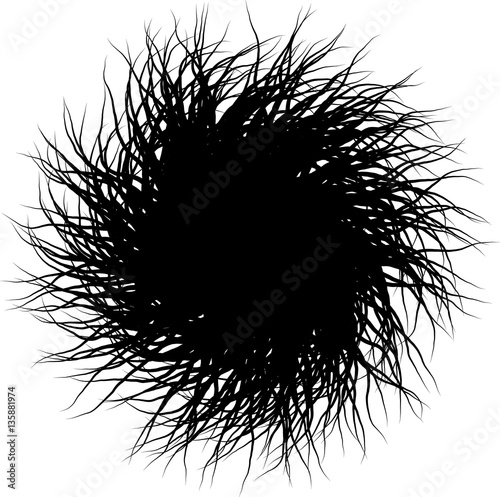 Round shaggy wad  - vector illustration
