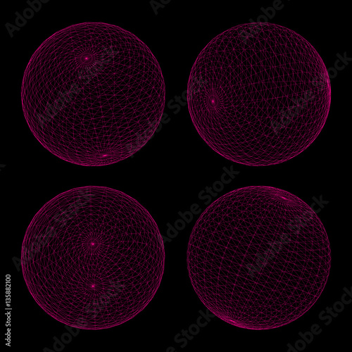 Set of luminous transparent globes  - vector illustration 