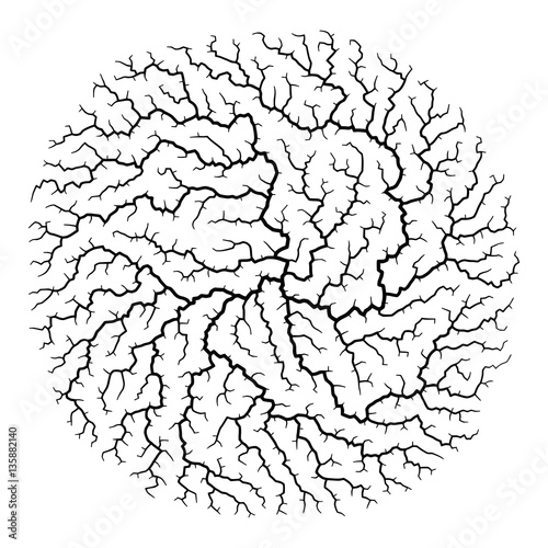Cracks disk for design project on black   - vector illustration 