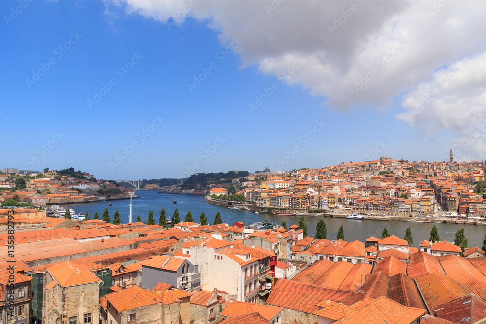 Panorama of the Douro river and Porto Skyline. Porto, Portugal Panorama of the Douro river and Porto Skyline. Porto, Portugal