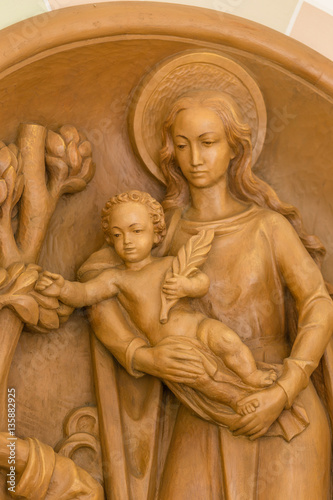 Mary holding Holy Child Jesus