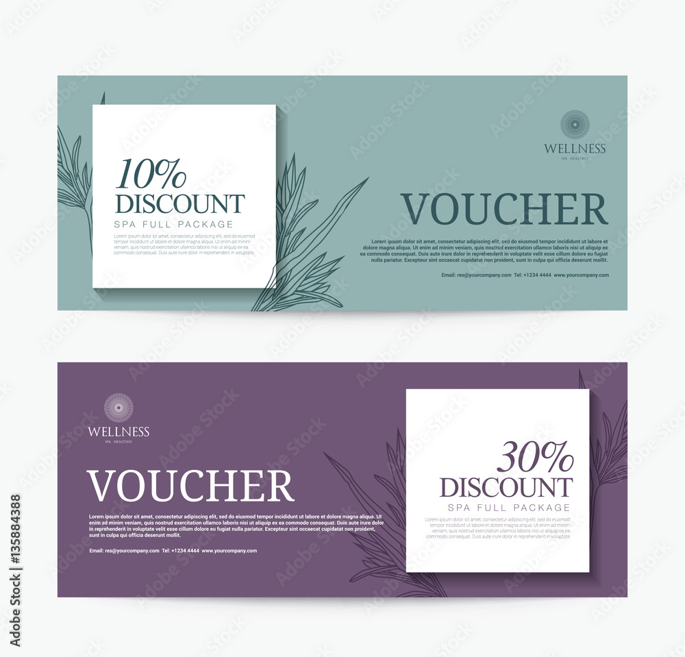 Gift Voucher template for Spa, Hotel Resort, Background Modern