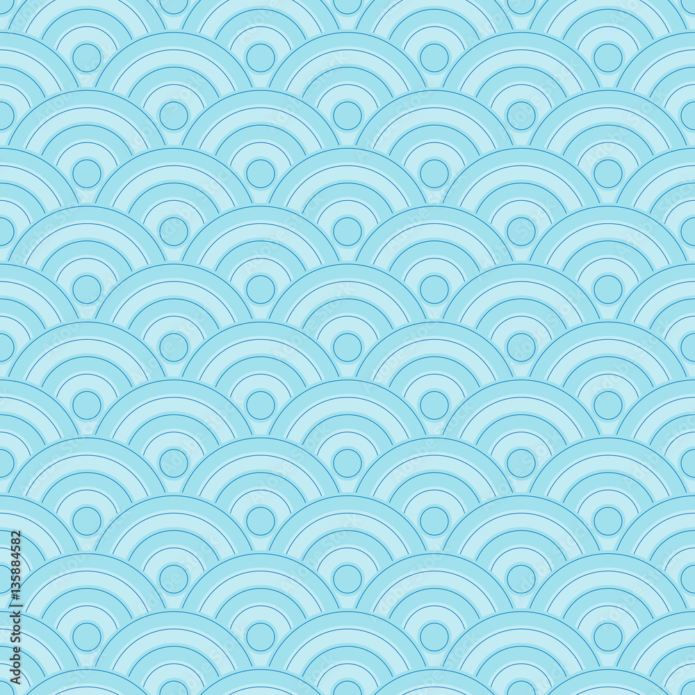 Wave pattern seamless blue sea two tone colors and blue line. Circle stripe abstract background vector Wave pattern seamless blue sea two tone colors and blue line. Circle stripe abstract background vector