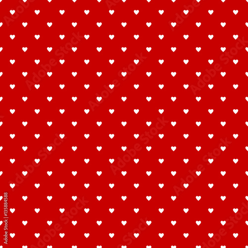 Valentine pattern seamless heart vector EPS.10. Simple white hearts on red background. 