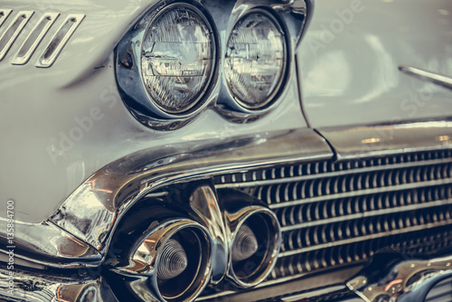 Headlight lamp of retro classic car vintage style © CasanoWa Stutio