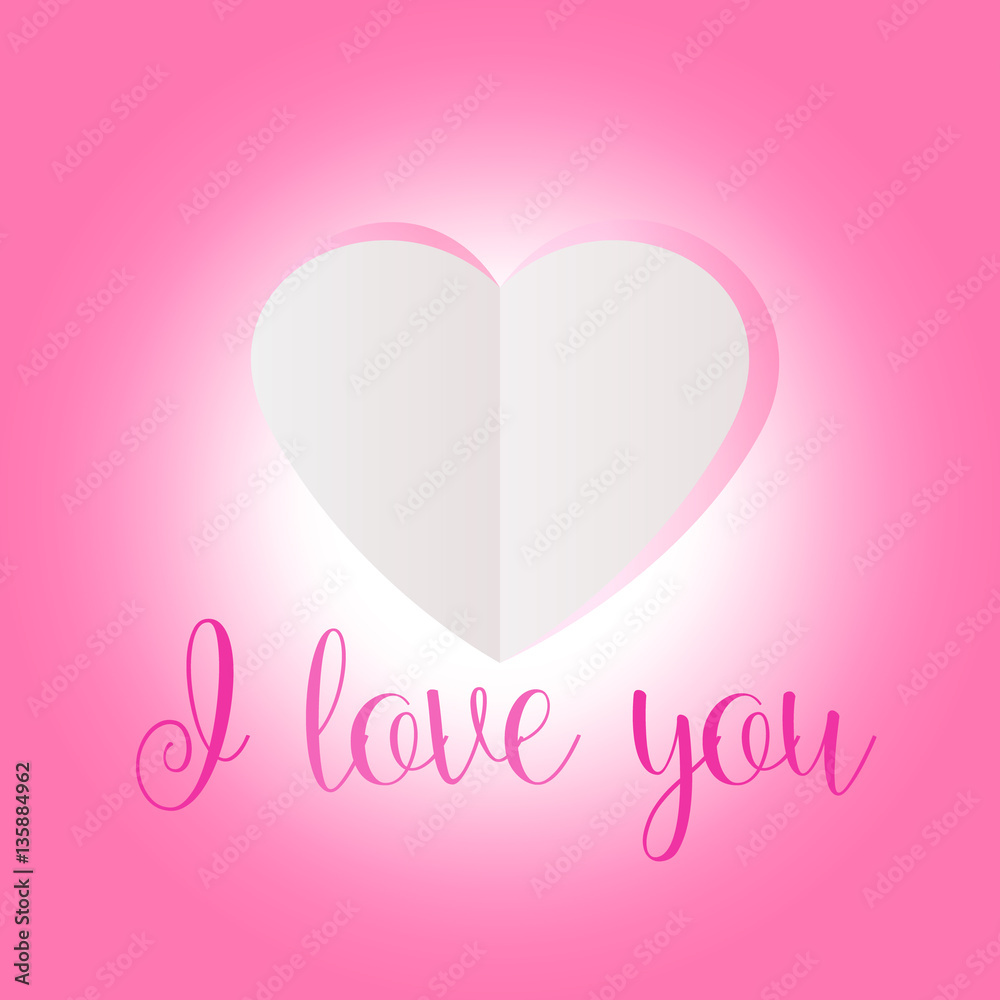 Happy Valentine's Day card with word I love you Happy Valentine's Day card with word I love you