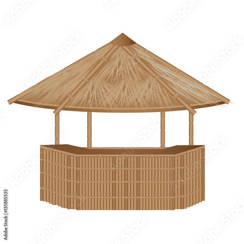 straw roof hut vector design