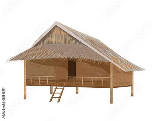 straw roof hut vector design