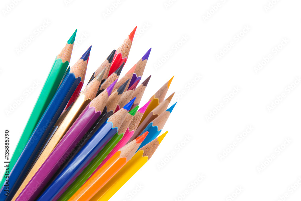 Color pencils isolated on a white background Color pencils isolated on a white background