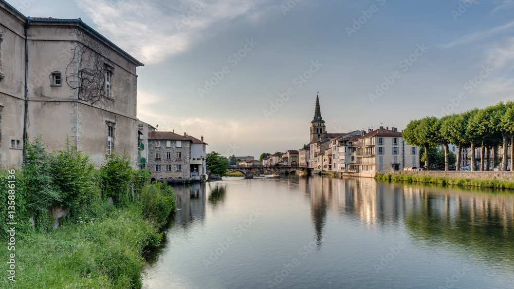 Le Salat river in Saint Girons, France