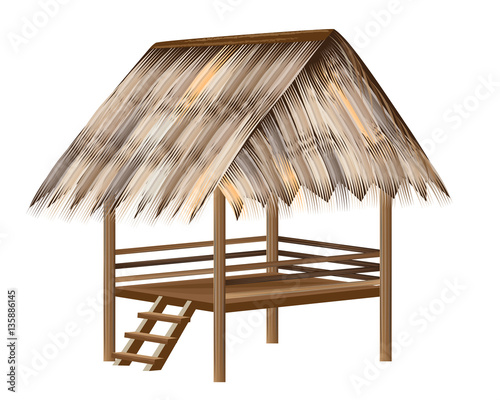 straw roof hut vector design