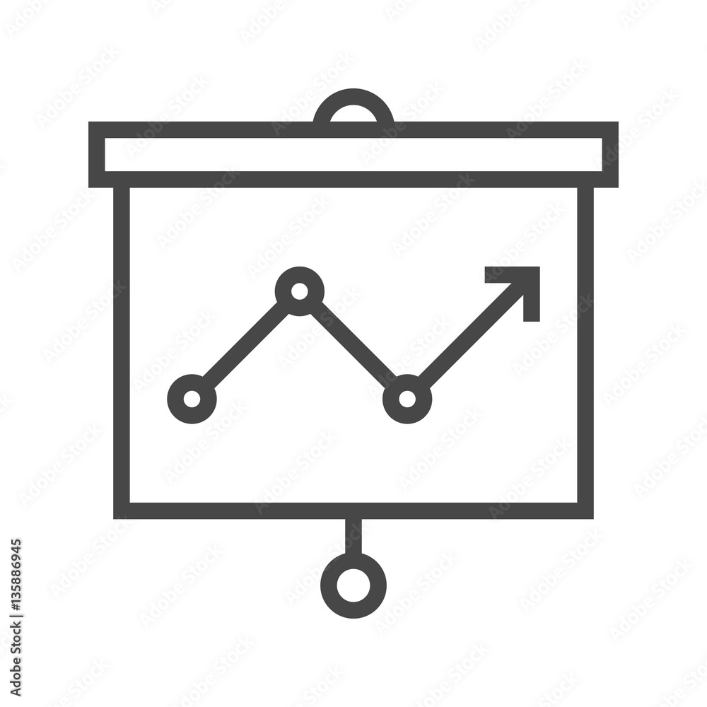 Presentation Thin Line Vector Icon Isolated on the White Background. Presentation Thin Line Vector Icon Isolated on the White Background.