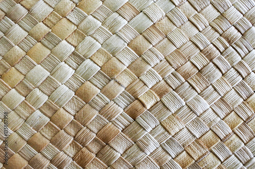 Fijian coconut Palm leaves weaving background photo